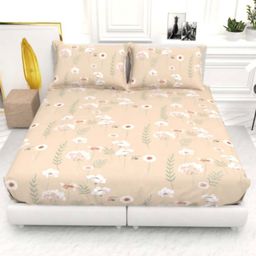 THE WHITE MOSS Pink & White Floral 130 TC King Bedsheet with 2 Pillow Covers-image-94