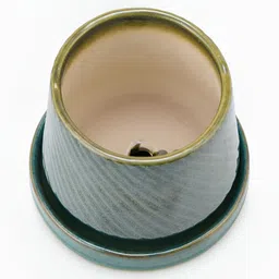 Fabindia Green & Beige Textured Ceramic Table Planter-36