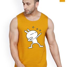 SLOWLORIS Pack Of 2 Printed Sleeveless Bio-Wash Combed Cotton Gym Vests-picture-39