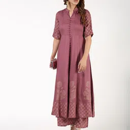ANIYAH Women Floral Printed Mandarin Collar Neck A-Line Kurta-picture-36
