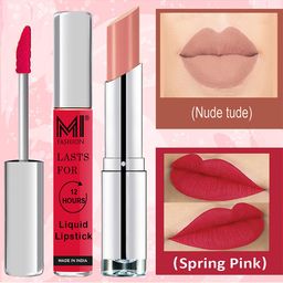 MI FASHION Set of Liquid Lipstick 3.5ml - 15 & Creamy Matte Lipstick 3.5g - 25-32