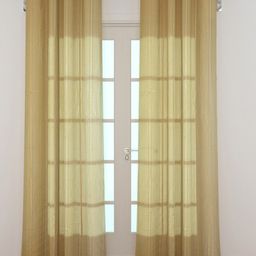 Home Centre Yellow & Grey Set of 2 Geometric Net Sheer Door Curtains-78