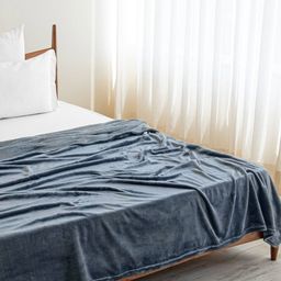 HOMEMONDE Blue AC Room 300 GSM Fleece Single Bed Blanket-image-9