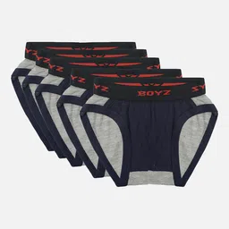TINY HUG Boys Pack of 5 Navy Blue & Grey Briefs-48