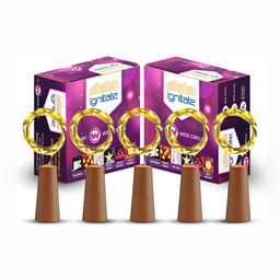 SPARK WORLD Yellow 5 Pieces Cork LED String Lights-11