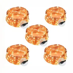 SPARK WORLD Yellow 5 Pieces LED Fairy String Lights-29