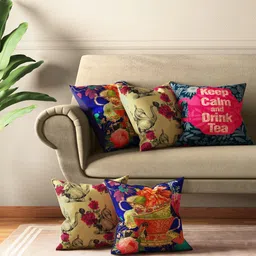 India Circus by Krsnaa Mehta Set of 5 Printed Square Cushion Covers-13