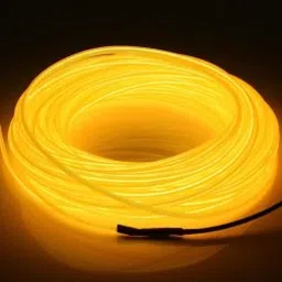 5M Neon Light Dance Party Decor Light Neon LED Lamp Flexible EL Wire Rope Tube Waterproof LED Strip – Only EL Wire -YELLOW-37