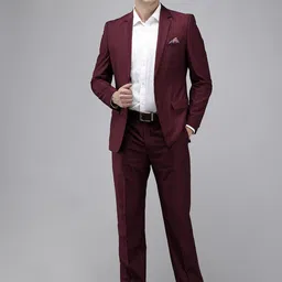 Park Avenue Self Design Single Breasted 2 Piece Party Suits-image-58
