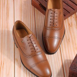 Metro Men Perforated Formal Brogues-image-54