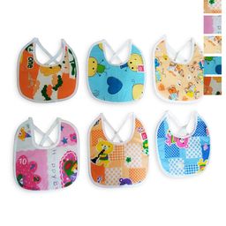 BAESD Infants Pack Of 6 Printed Pure Cotton Bibs-11