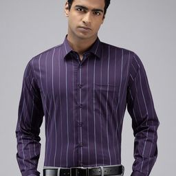 Van Heusen Slim Fit Vertical Striped Formal Shirt-image-85