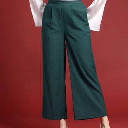 all about you Women Pleated Wide Leg Trousers-image-36