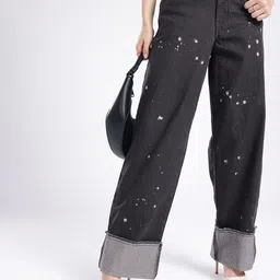 glitchez Women Printed Baggy High-Rise Stretchable Jeans-image-66