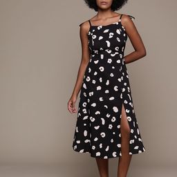 Roadster Abstract Print Crepe A-Line Midi Dress-6