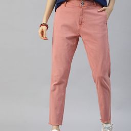 The Roadster Lifestyle Co Women Peach Boyfriend Fit High-Rise Stretchable Jeans-picture-24