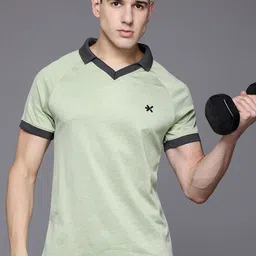 HRX by Hrithik Roshan Men Colourblocked Polo Collar Sports T-shirt-image-6