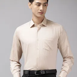 Van Heusen Custom Self Design Textured Pure Cotton Formal Shirt-image-54