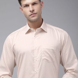 Van Heusen Custom Fit Gingham Checked Pure Cotton Formal Shirt-image-57