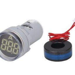 White 0-100A 22mm AD16- 22DSA Round LED Ammeter Indicator Light with Transformer-36