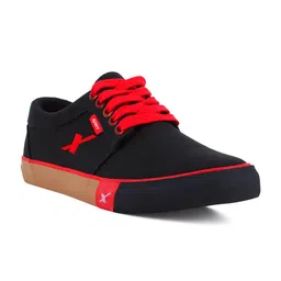 Sparx Men Black & Red Canvas Sneakers-image-12