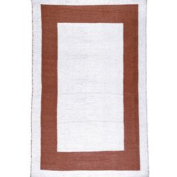 ROMEE Red & White Patterned Dhurrie image 5