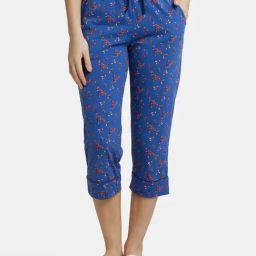 Jockey Blue Cotton Floral Print Capris (Prints May Vary)-image-47