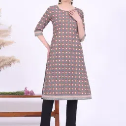 Aurelia Brown Geometric Kurta-picture-40