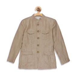 Blue Giraffe Kids Beige Textured Blazer-image-41