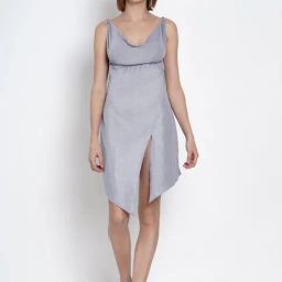 Erotissch Silver Solid Cowl Neck Babydoll-image-28