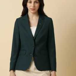 Allen Solly Green Polyester Solid Blazer-image-37