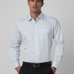 Van Heusen White Cotton Regular Fit Printed Shirt-picture-0