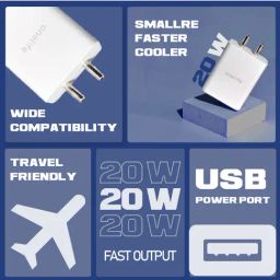 Onelife White Qualcomm 4.0 4 A Single Port Mobile Charger with Detachable Cable image 3
