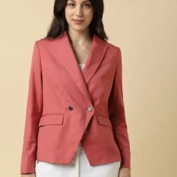 Allen Solly Pink Polyester Solid Blazer-image-33