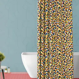ArtzFolio White & Black Checked Waterproof Shower Curtain-image-76