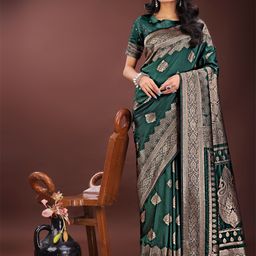 Mitera Woven Design Zari Silk Blend Saree-picture-39