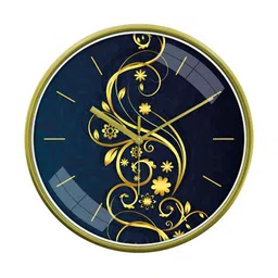 Myntra Elegant Homes Navy Blue & Green Textured Contemporary Wall Clock-55