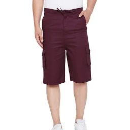 Hypernation Maroon Regular Fit Cargo Shorts-picture-38