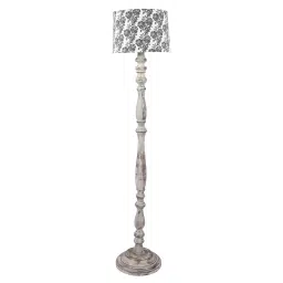 Tucasa TC-145-1 56.5 Inch Filigree Design Print Floor Lamp with Wooden Base-image-70