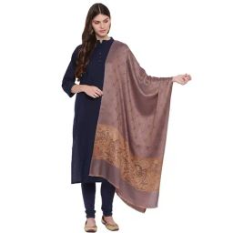 Tossido Brown Textured Stole-image-13