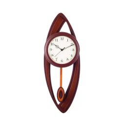 eCraftIndia Decorative Analog Brown Round Pendulum Wall clock-image-4