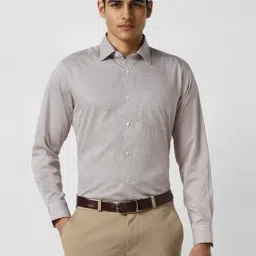 Van Heusen White Cotton Regular Fit Printed Shirt-picture-3