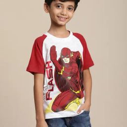 Kidsville The Flash Printed White Tshirt For Boys-image-14