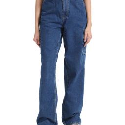 Calvin Klein Jeans Straight Dark Blue Lightly Washed Mid Rise Jeans-image-98