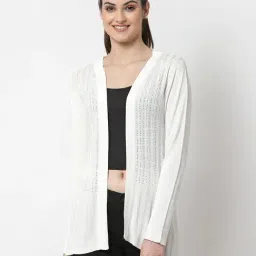 Style Quotient White Self Design Shrug-26