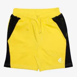Kiddopanti Kids Yellow Color Block Shorts-image-33