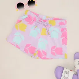 Pantaloons Junior Girls Orchid Bloom Comfort Fit Shorts-image-61