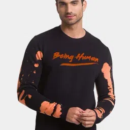 Being Human Black Cotton Regular Fit Printed Sweatshirts-image-28