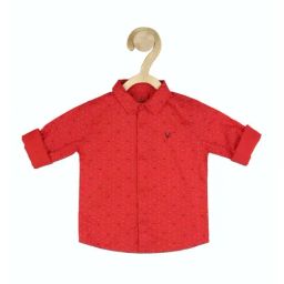 Allen Solly Junior Red Cotton Printed Full Sleeves Shirt-picture-20