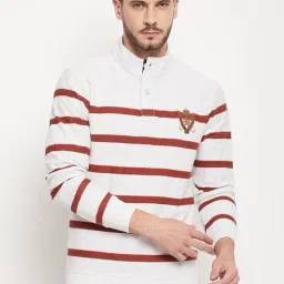 Duke White & Brown Regular Fit Striped Sweatshirt-picture-43
